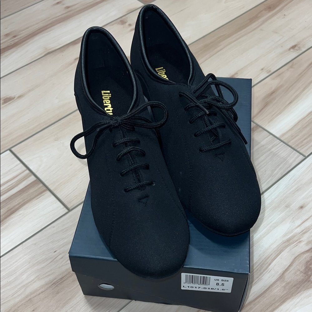 Liberty Dance, L1017-18, Black Fabric, Split-Sole, 1.5” Heel